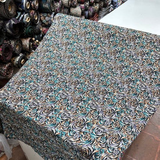 VİSKON TURKUAZ KAHVE GÜLLÜ