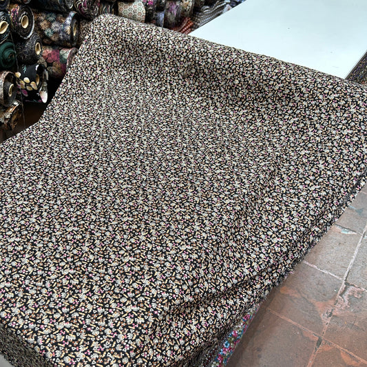 VİSKON SİYAH ZEMİNE KÜÇÜK DESENLİ