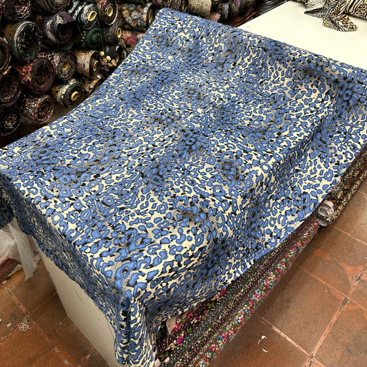 VİSKON LEOPAR İNDİGO MAVİ