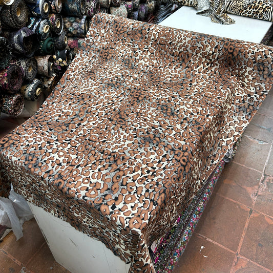 VİSKON LEOPAR SİYAH BEYAZ KAHVE