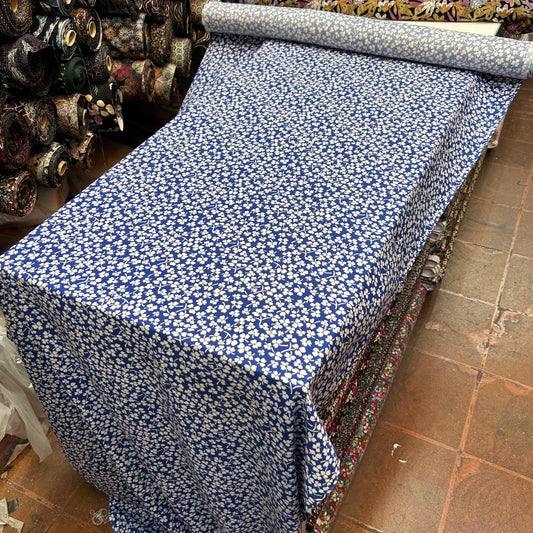 VİSKON MAVİ BEYAZ ÇİÇEKLİ