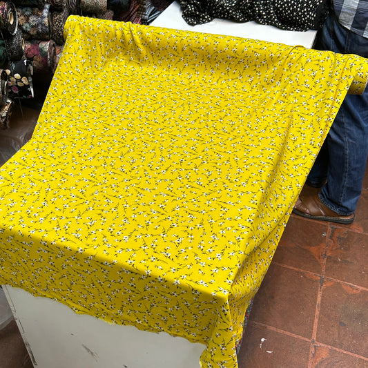 VİSKON SARI ZEMİNE ÇİÇEKLİ