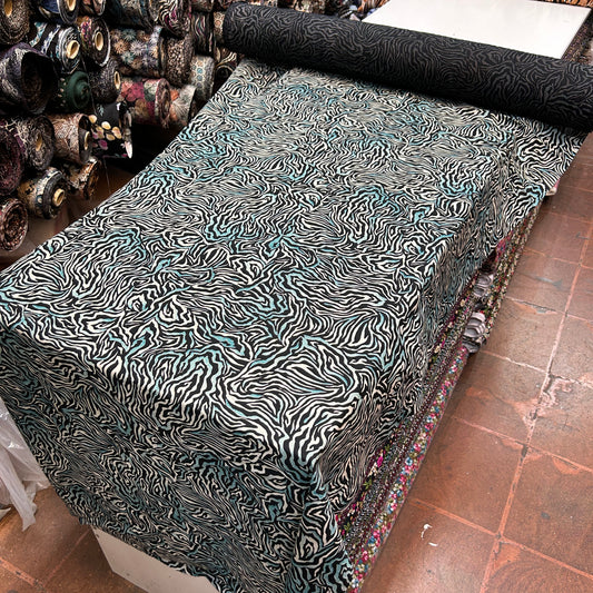 VİSKON ZEBRA TURKUAZ BEYAZ