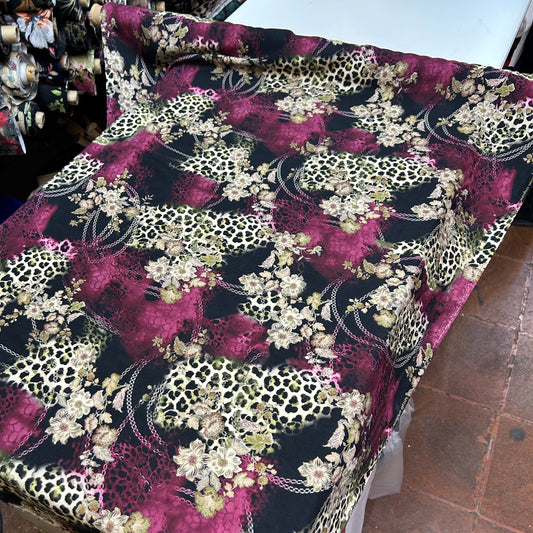 PREMİUM VİSKON LEOPAR ÇİCEK