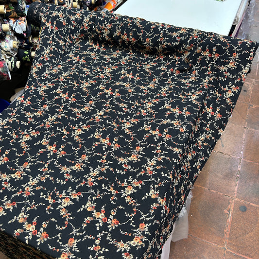 PREMIUM VİSKON LACİVERT ZEMİN DALLI ÇİÇEKLİ