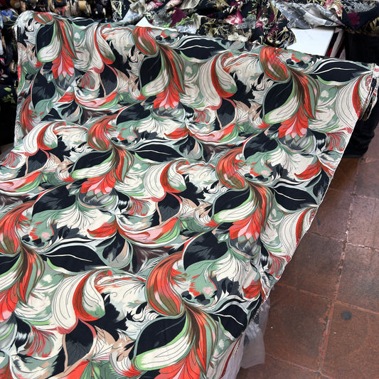 PREMIUM VİSKON KIRMIZI LACİVERT YAPRAKLI