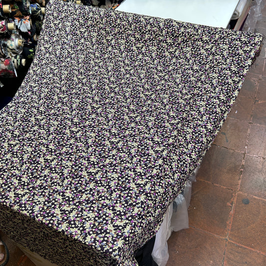 PREMIUM VİSKON SİYAH ZEMİNE KÜÇÜK ÇİÇEKLİ