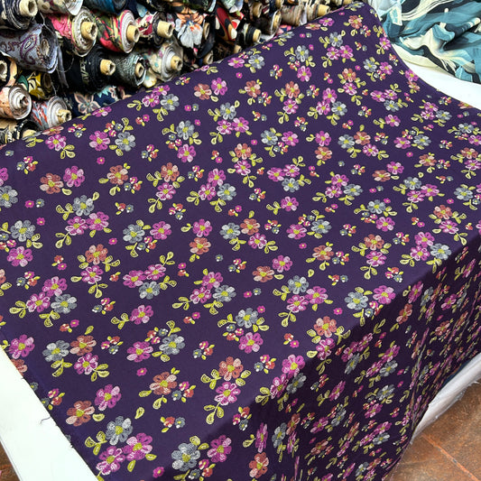 PREMIUM VİSKON MOR ZEMİNE ÇİÇEKLİ