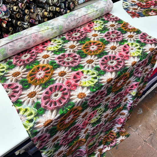 PREMIUM VİSKON PEMBE DANTEL DESEN