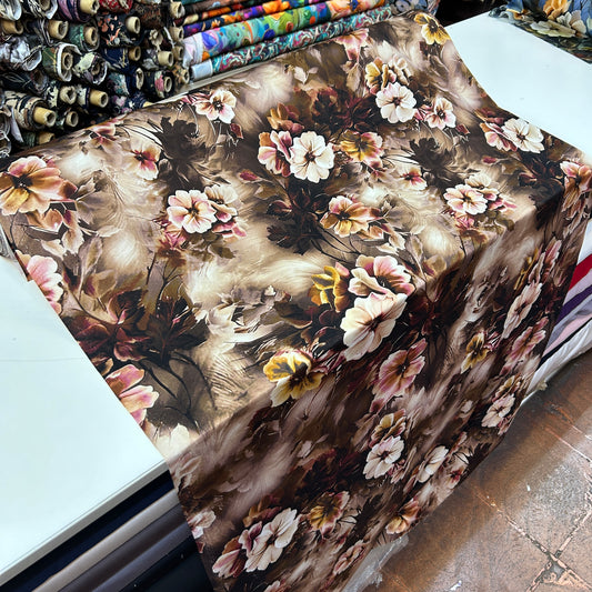 PREMIUM VİSKON KAHVE PASTEL ÇİÇEK