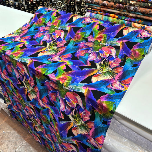 PREMIUM VİSKON MAVİ RENKLİ YAPRAKLI