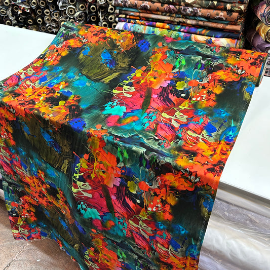 PREMIUM VİSKON TURUNCU PEMBE RENKLİ KARMA