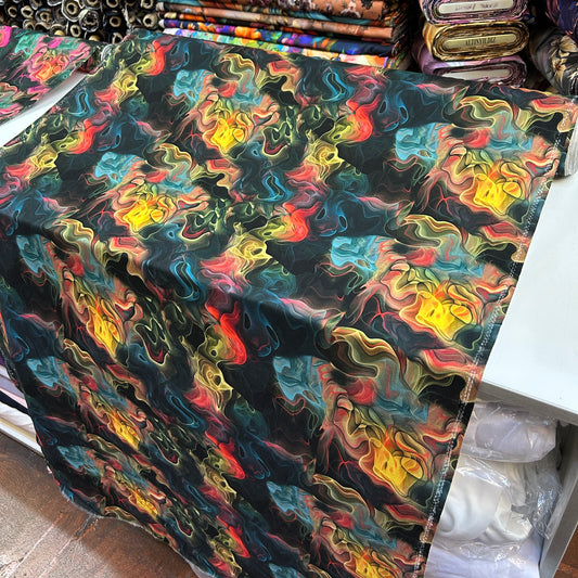 PREMIUM VİSKON LACİVERT YEŞİL SU DESEN