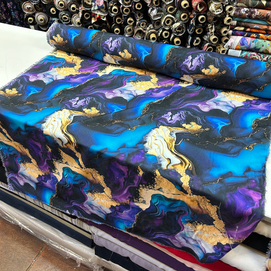 PREMIUM VİSKON MAVİ SARI KUM DESEN