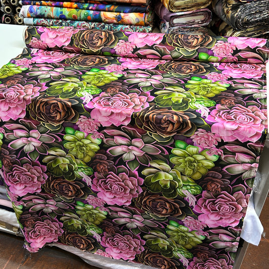 PREMIUM VİSKON YEŞİL PEMBE BÜYÜK ÇİÇEK