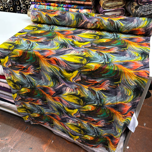 PREMIUM VİSKON SARI YEŞİL ÇİZGİLİ DAMLA