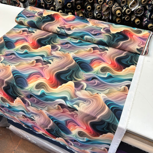 İTHAL İPEK JESİKA - RENKLİ PASTEL KUM DESEN