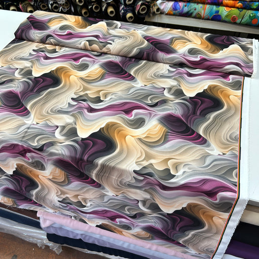 İTHAL İPEK JESİKA - MOR PASTEL KUM DESEN