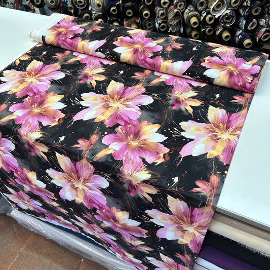 İTHAL İPEK JESİKA - PASTEL PEMBE ÇİÇEKLİ