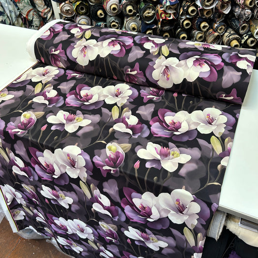 İTHAL İPEK JESİKA - MOR BEYAZ ÇİÇEKLİ