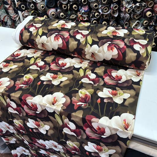 İTHAL İPEK JESİKA - YEŞİL BEYAZ ÇİÇEKLİ