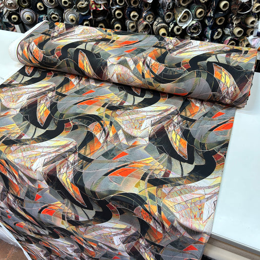 İTHAL İPEK JESİKA - RENKLİ GEOMETRİK DESEN