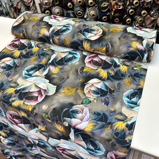 İTHAL İPEK JESİKA - PASTEL GÜLLÜ