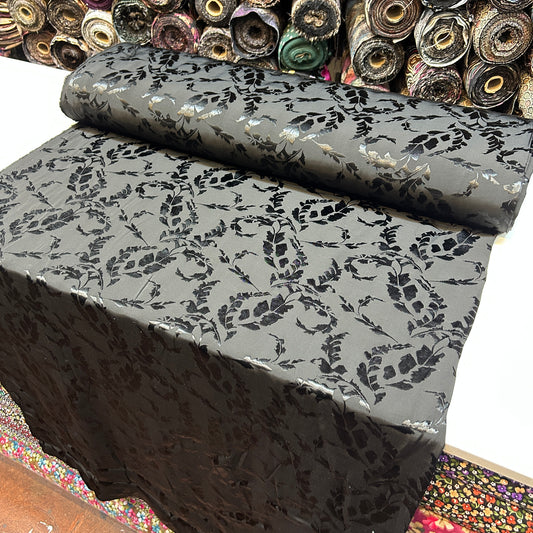 ÇİFTLİK SATTIRAN - SİYAH - YAPRAKLI DESEN