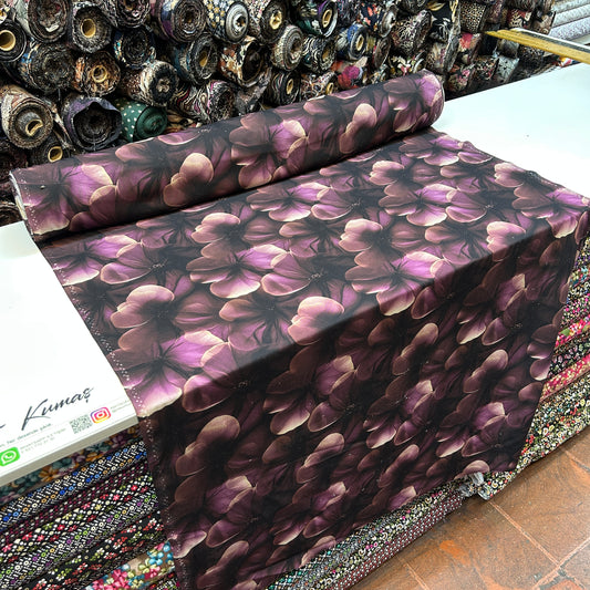 PREMIUM VİSKON - MOR KAHVE YAPRAKLI