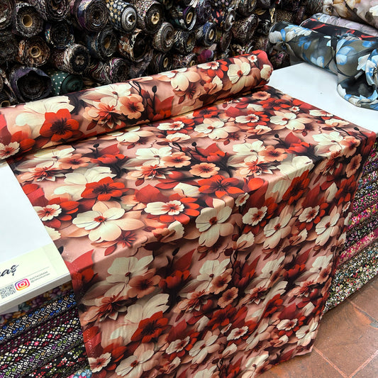 PREMIUM VİSKON - KIRMIZI CİCEKLİ