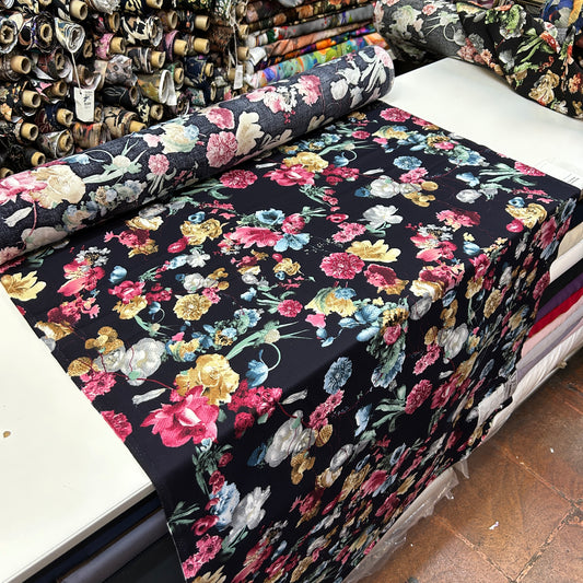 PREMIUM VİSKON - PEMBE KAHVE DALLI ÇİÇEKLİ