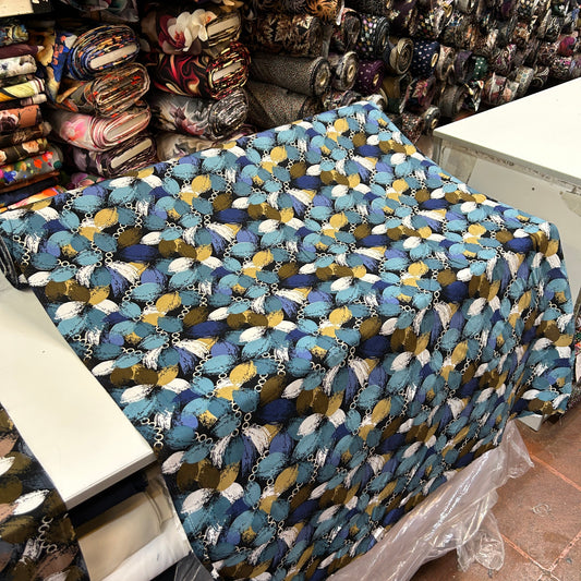 VİSKON LACİVERT MAVİ YAPRAK