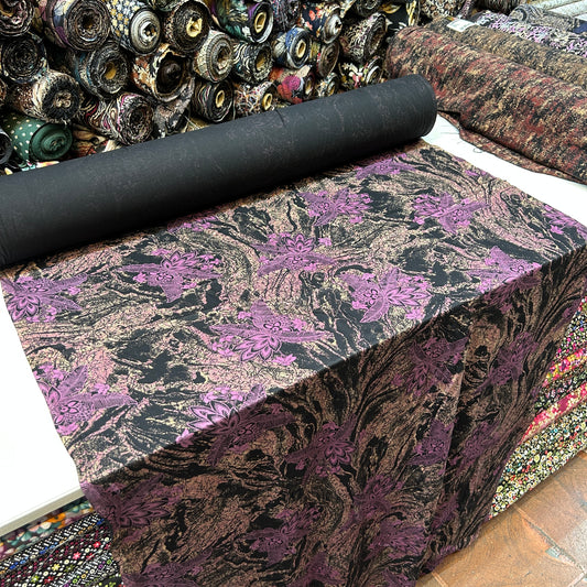 KAŞMİR - MOR SİYAH ÇİÇEKLİ