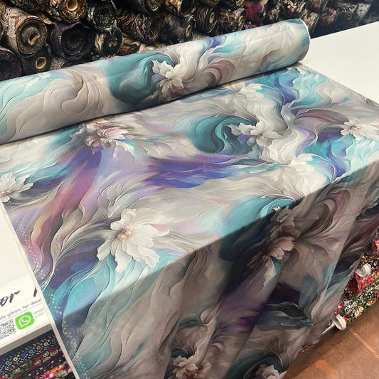 PREMIUM VİSKON - TURKUAZ MOR DALGALI