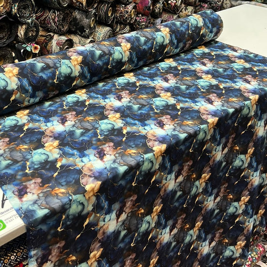 PREMIUM VİSKON - MAVİ MERMER DESEN