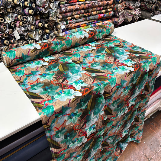 PREMIUM VİSKON - KIRMIZI DALLI TURKUAZ