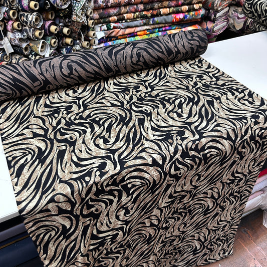 PREMIUM VİSKON - BEJ ZEBRA KAHVE DETAY