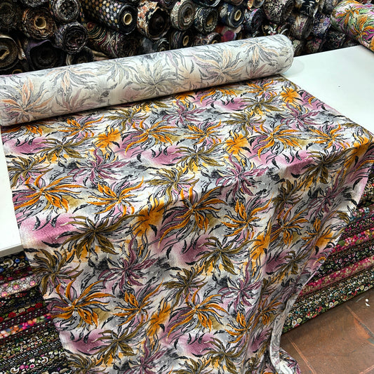 VİSKON - MOR GRİ TURUNCU YAPRAKLI