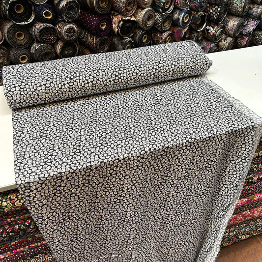 ÇİFT EN VİSKON - SİYAH BEYAZ KÜÇÜK ÇİÇEKLİ