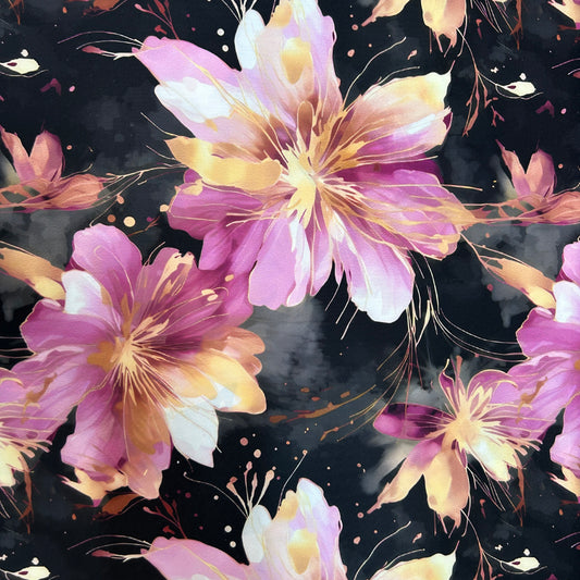İTHAL İPEK JESİKA - PASTEL PEMBE ÇİÇEKLİ